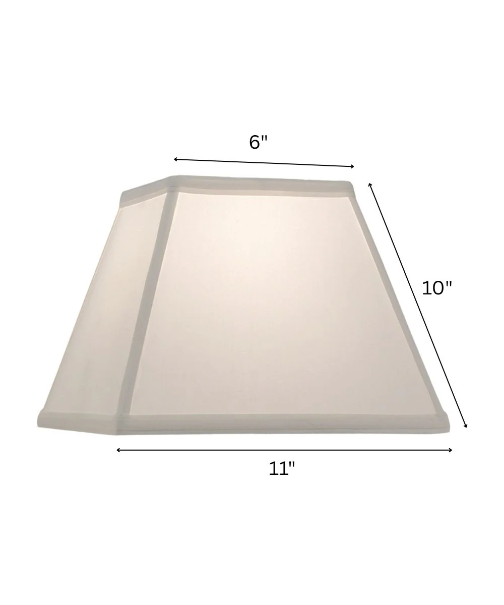 6x11x10 Oyster Silksheen Tapered Square Hardback Lampshade - Image 3