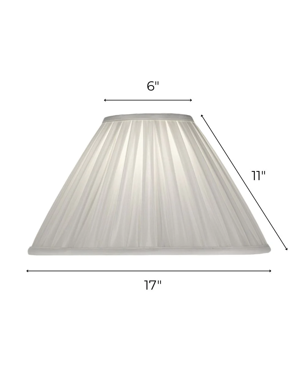 6x17x11 Oyster Box Pleat Silksheen Empire Softback Lampshade - Image 3