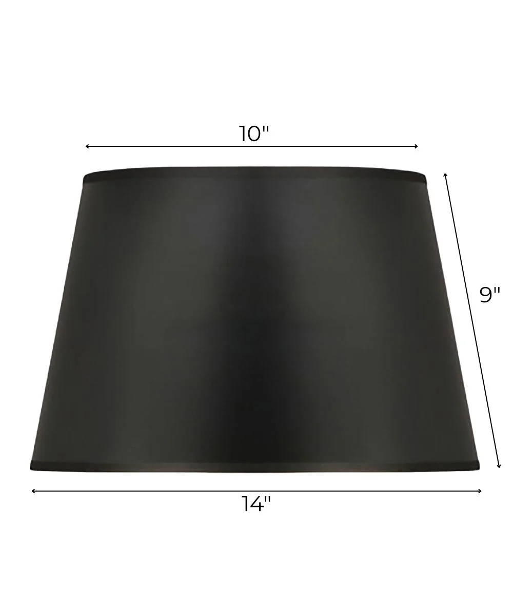 (7x10) (9x14) x 9 Black/Opaque Gold Foil Tapered Oval Hardback Lampshade - Image 3