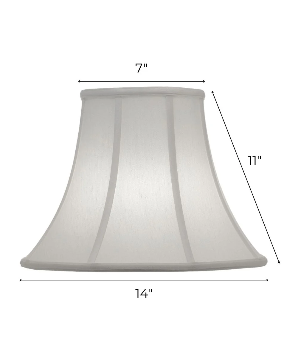 7x14x11 Off White Silk Shantung Bell Softback Lampshade - Image 3