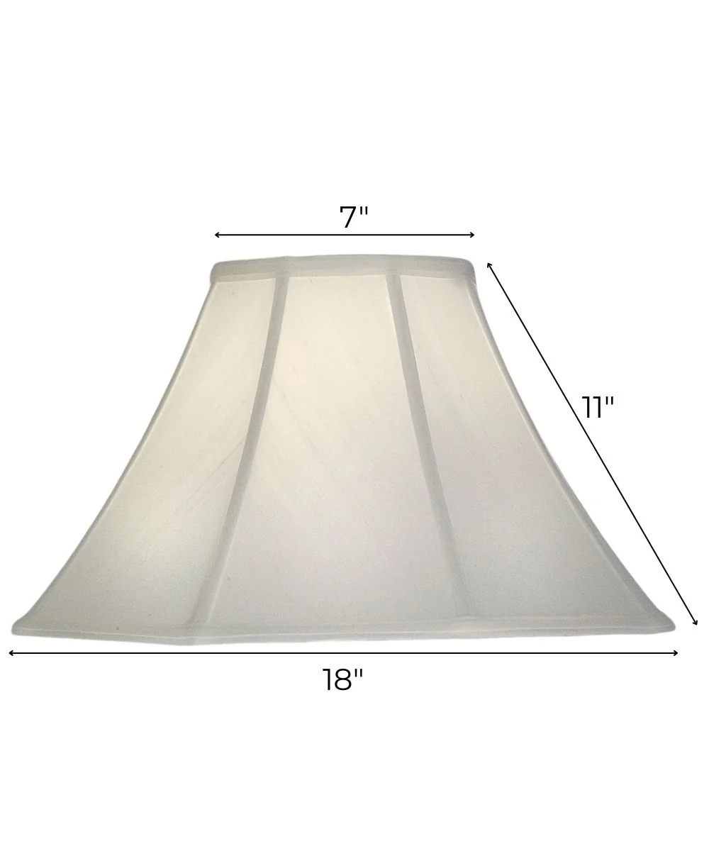 7x18x11 Off White Silk Shantung Bell Softback Lampshade - Image 3