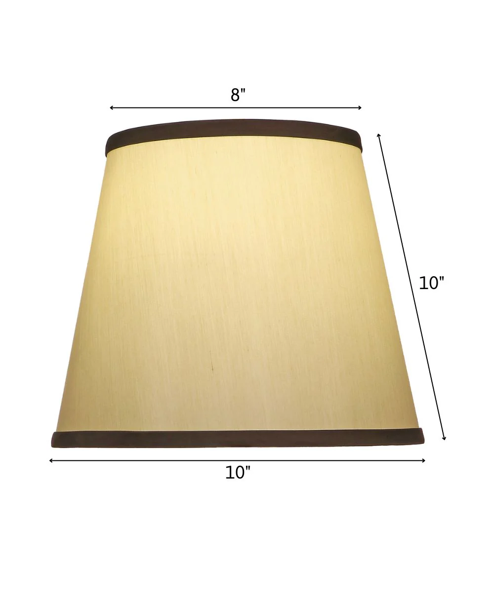 8x10x10 Eggshell with Black Trim Silksheen Empire Hardback Lampshade - Image 3