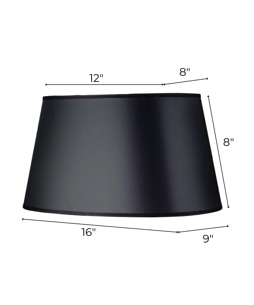 (8x12) (9x16) x 8 Black/Opaque Gold Tapered oval Hardback Lampshade - Image 3