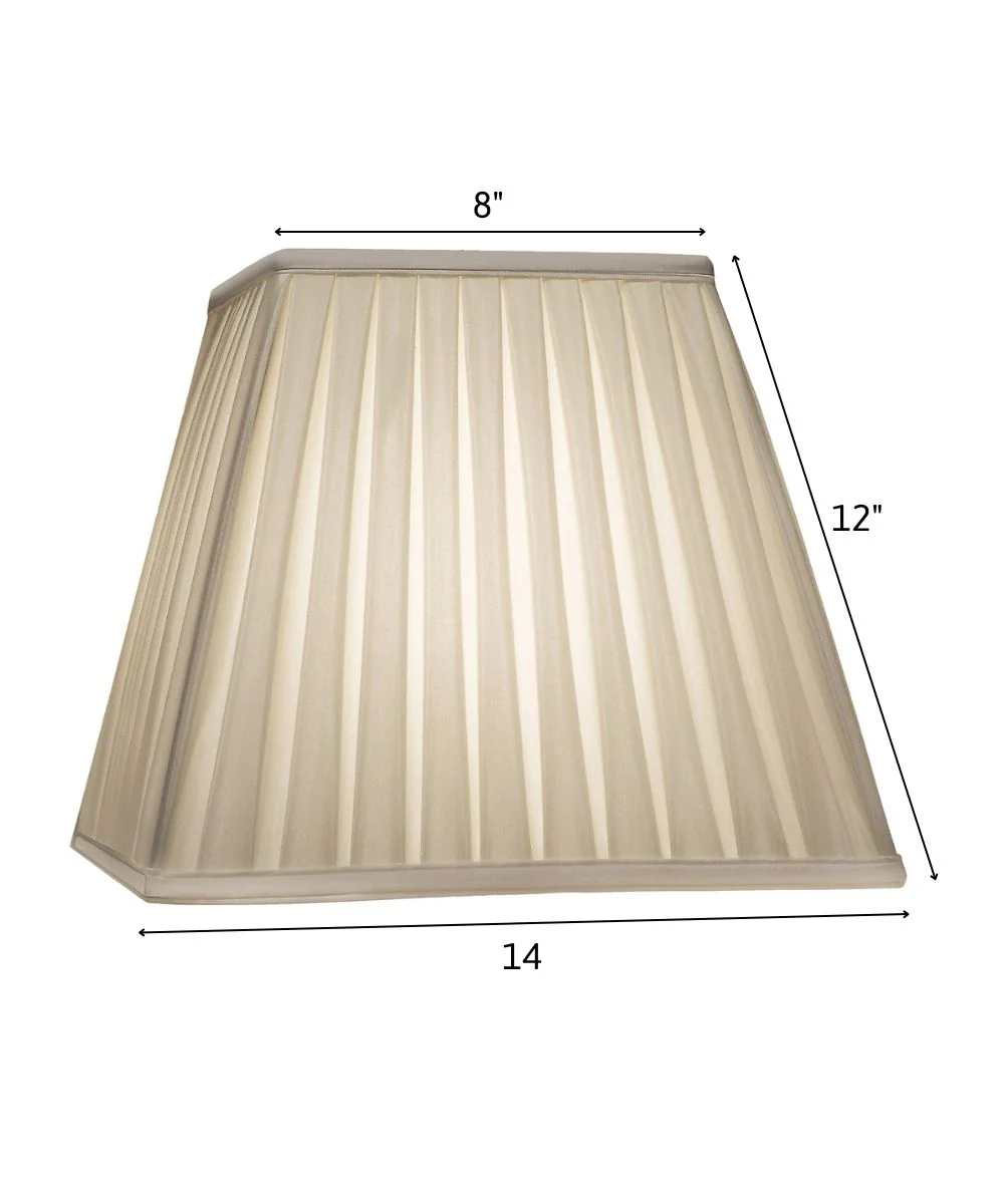 8x14x12 Oyster Box Pleat Silksheen Tapered Square Softback Lampshade - Image 3