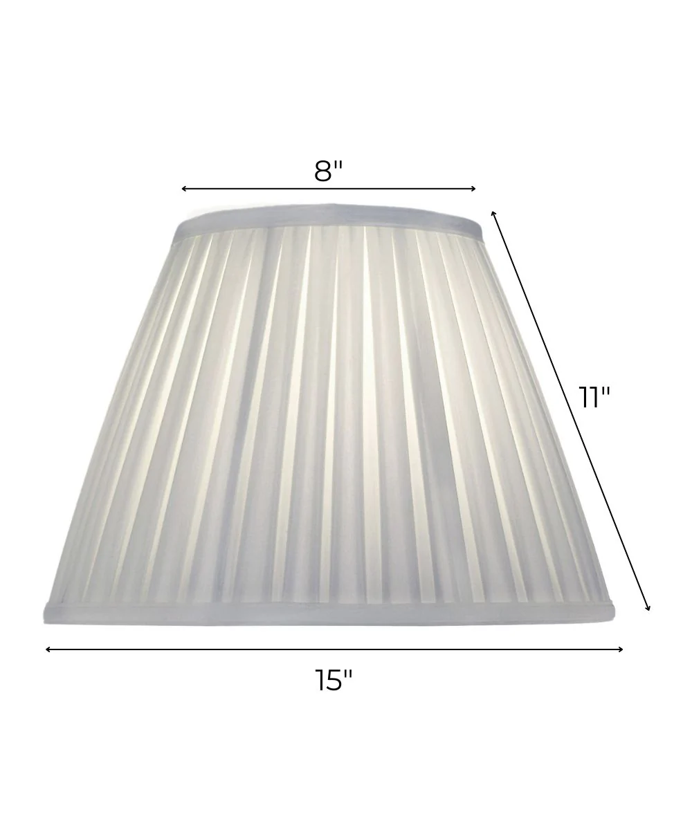 8x15x11 Oyster Box Pleat Silksheen Empire Softback Lampshade - Image 3