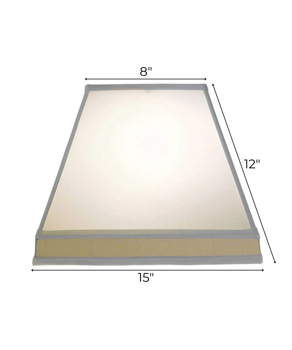 8x15x12 Off White & Tan Camelot Square with Gallery Softback Lampshade - Image 3