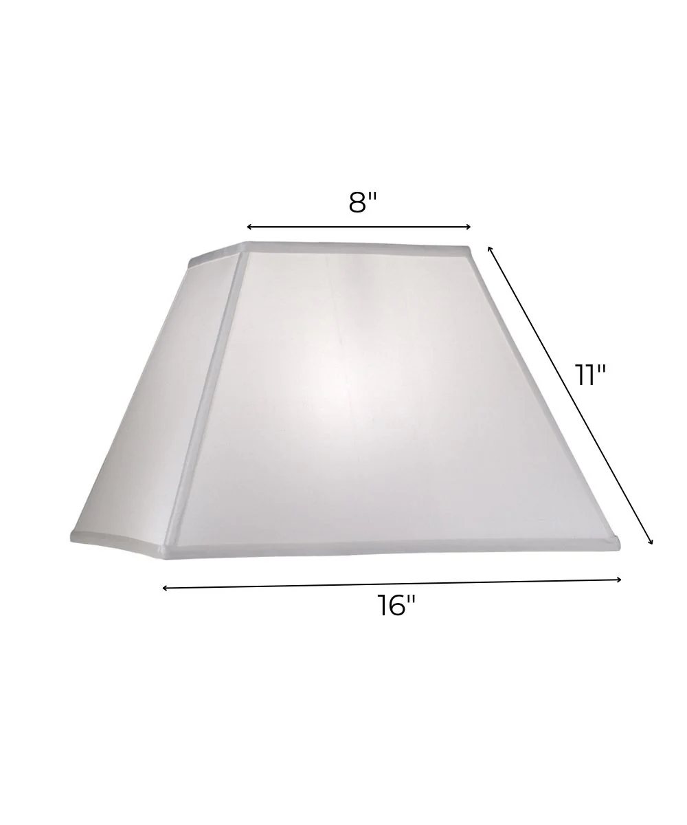 8x16x11 Global White Tapered Square Hardback Lampshade - Image 3