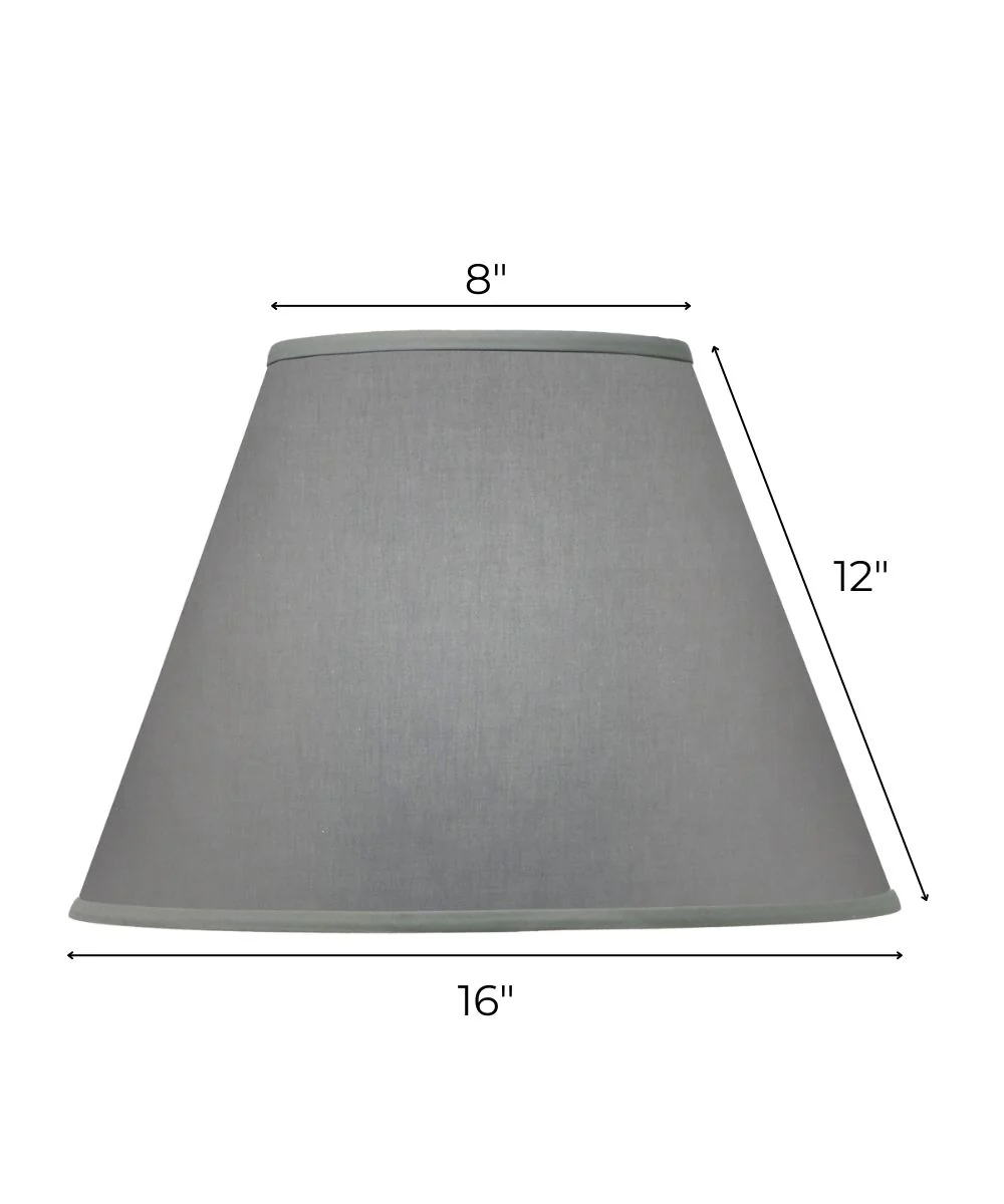 8x16x12 Gray Butcher Linen Empire Hardback Lampshade - Image 3