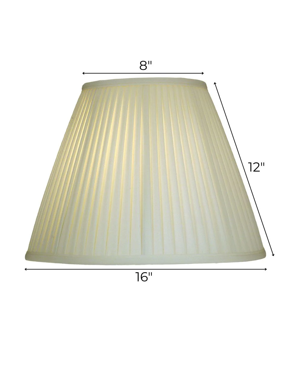 8x16x12 Ivory Shadow Side Pleat Empire Softback Lampshade - Image 3
