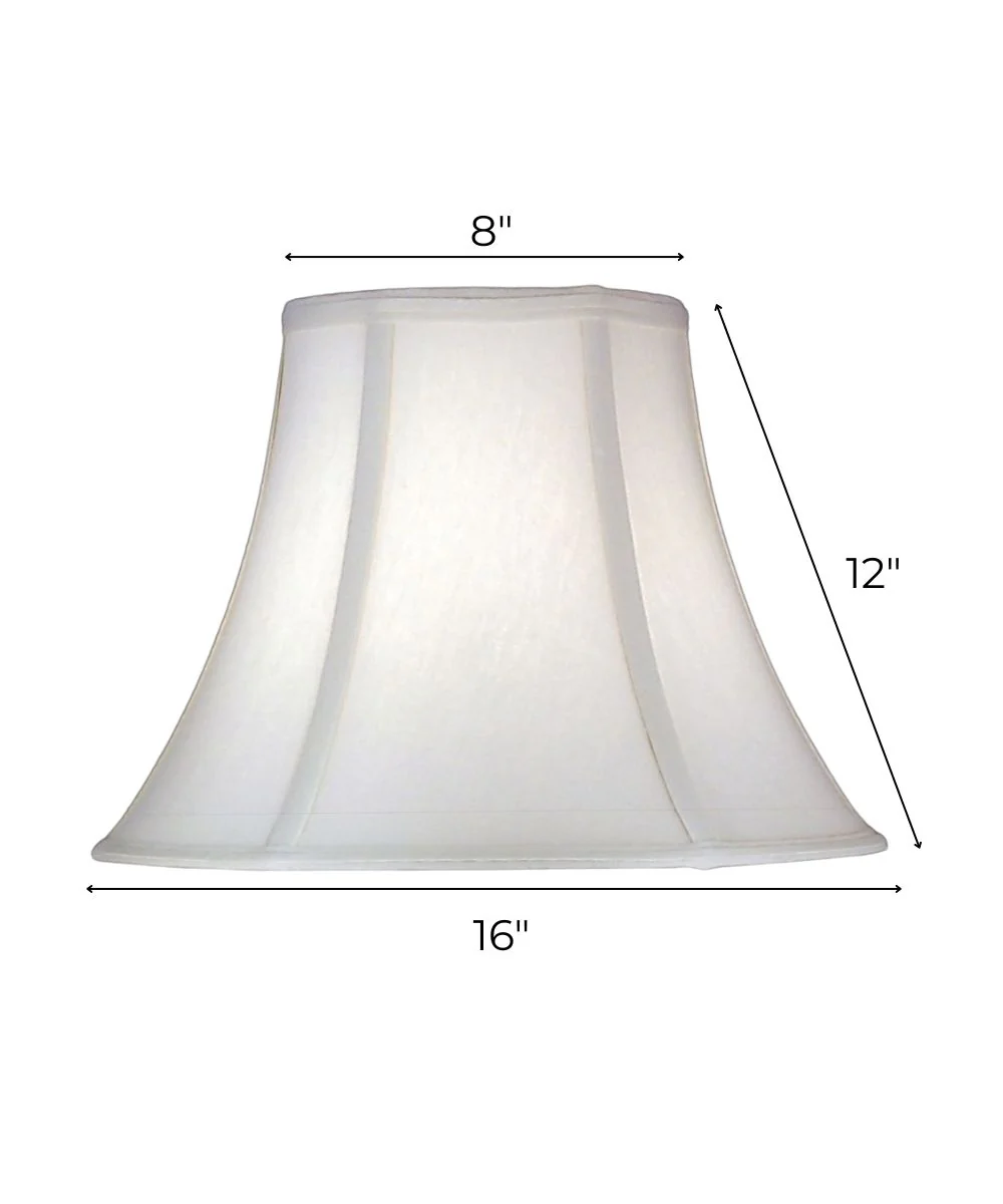 8x16x12 Off White Silk Shantung Bell Softback Lampshade - Image 3