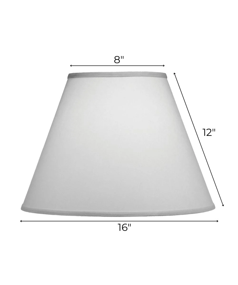 8x16x12 White Butcher Linen Empire Hardback Lampshade - Image 3