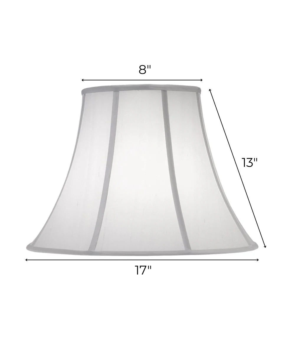 8x17x13 Off White Silk Shantung Bell Softback Lampshade - Image 3