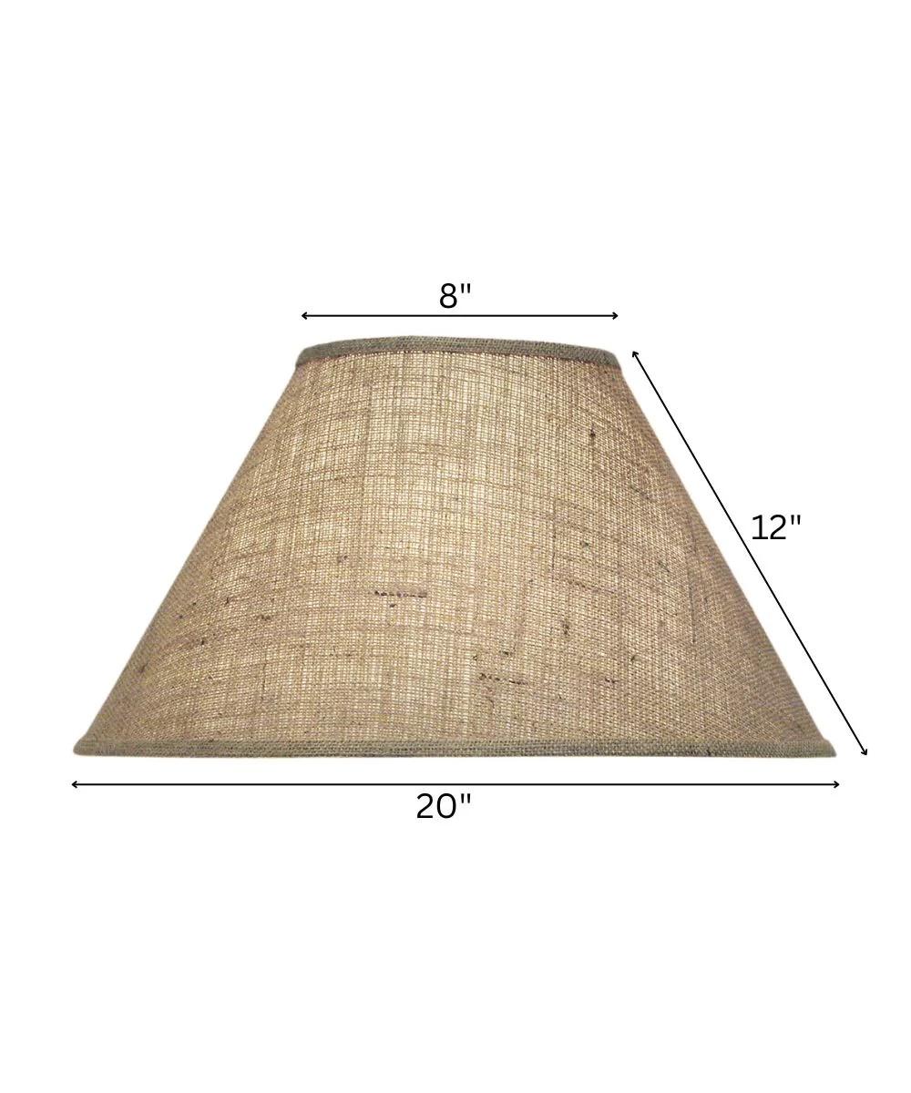 8x20x12 Natural Burlap Empire Hardback Lampshade - Image 3