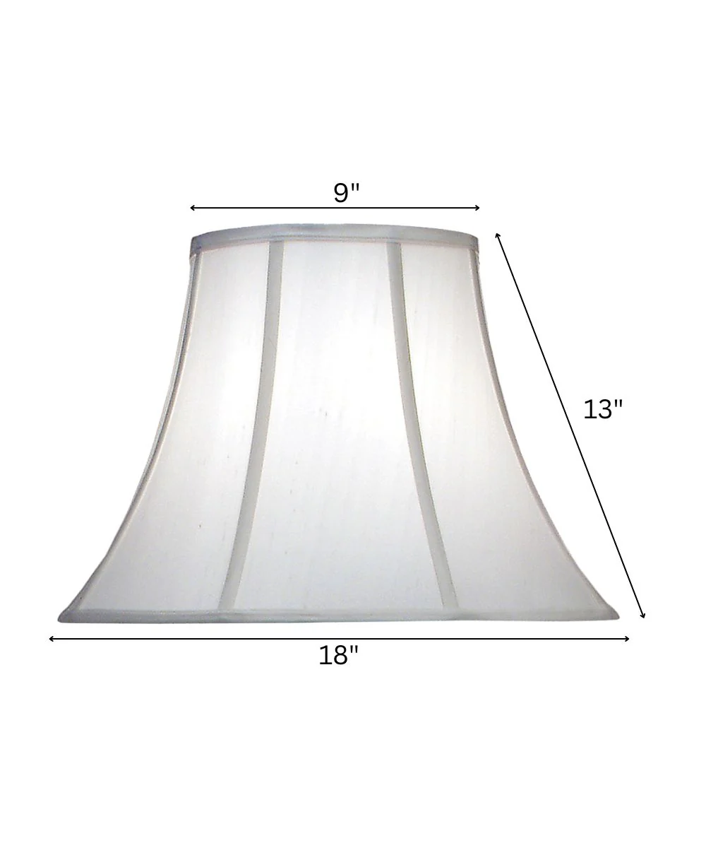 9x18x13 Off White Silk Shantung Bell Softback Lampshade - Image 3