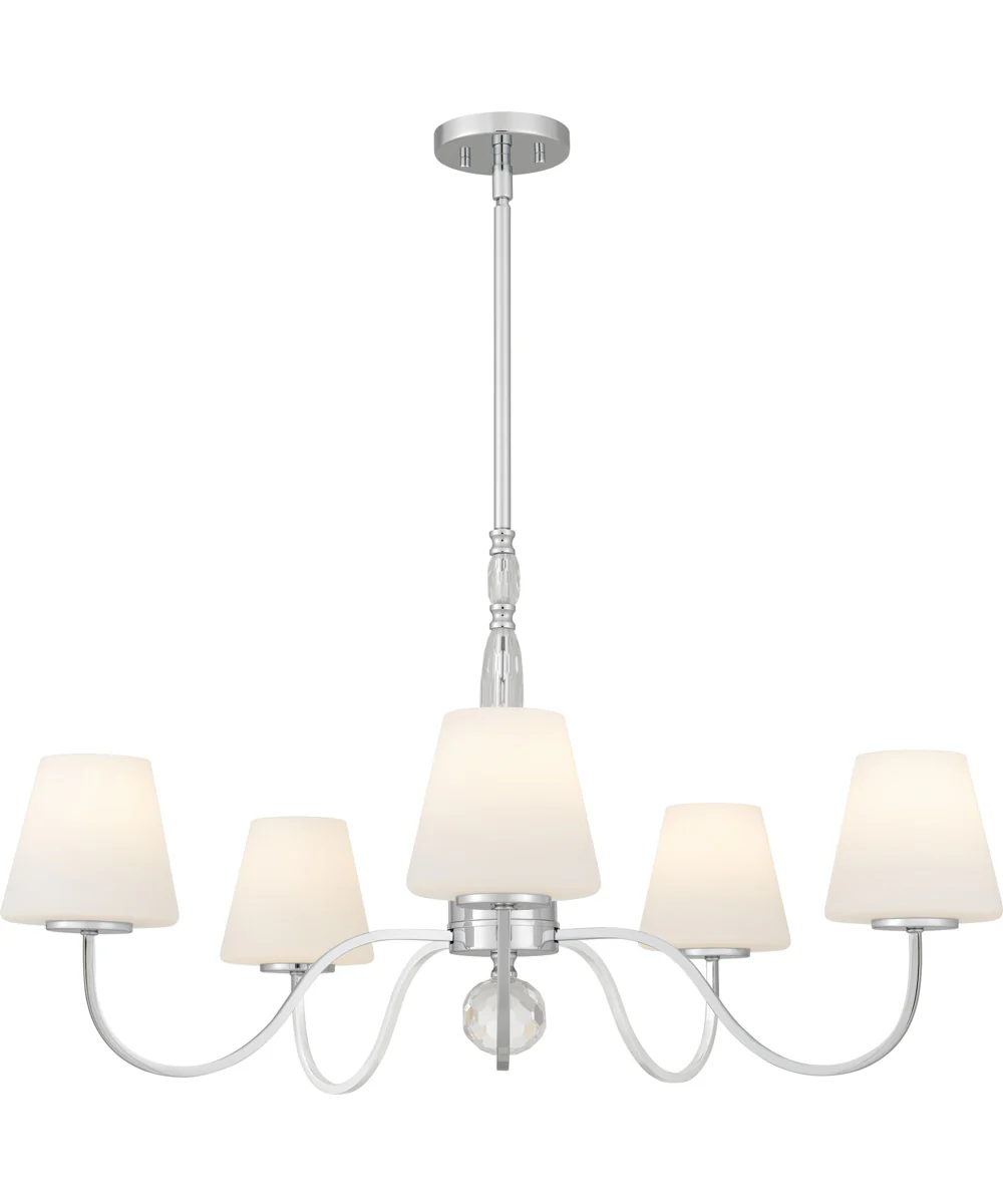 Stone 5-light Chandelier Polished Chrome