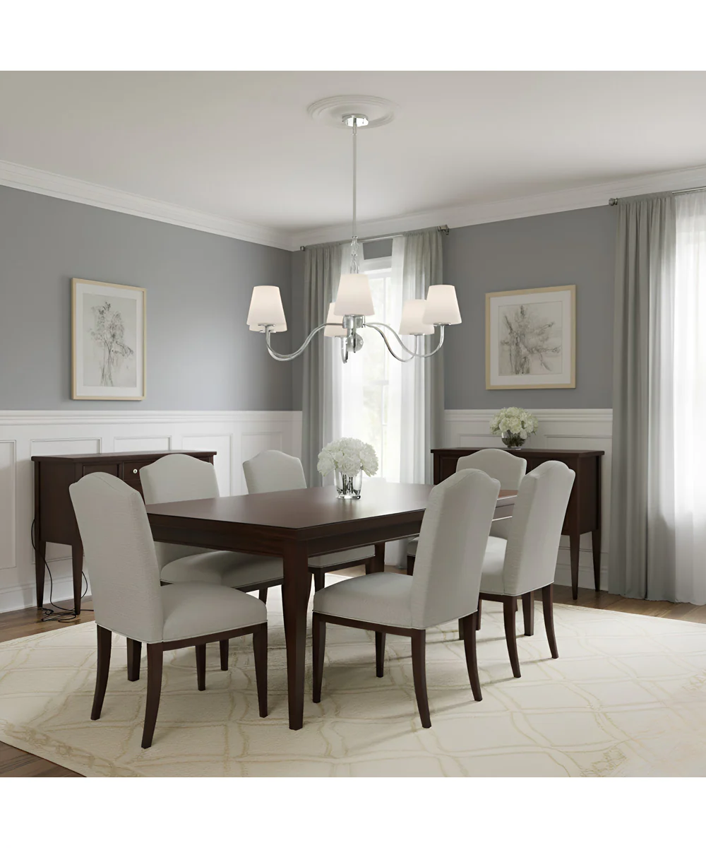 Stone 5-light Chandelier Polished Chrome - Image 3