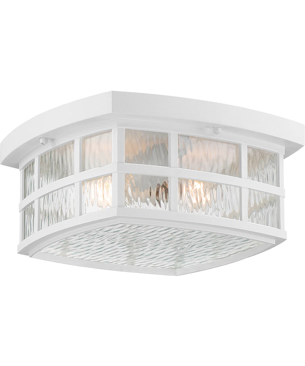 Stonington Medium 2-light Outdoor Ceiling Light  Coastal Armour White Lustre - Image 2
