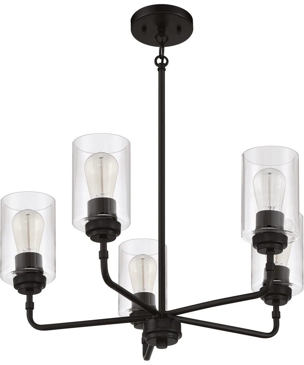 Stowe 5-Light Chandelier Flat Black - Image 3