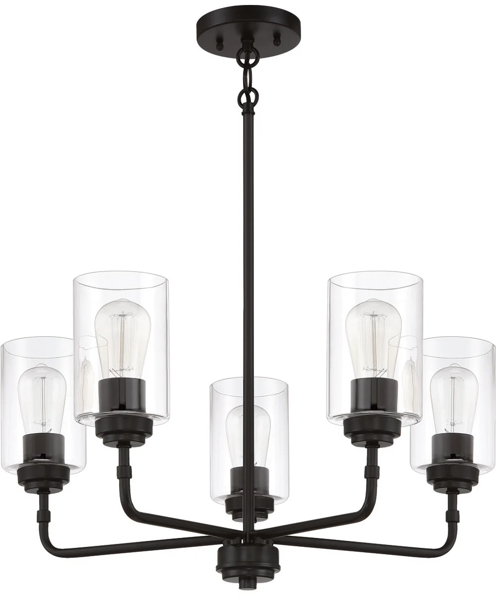 Stowe 5-Light Chandelier Flat Black - Image 4