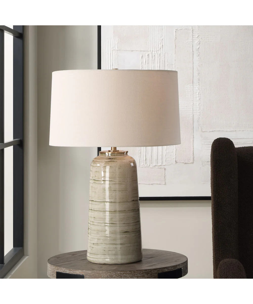 Strata Tan Glaze Table Lamp - Image 2