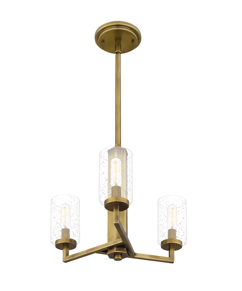 Sunburst 3-light Pendant Weathered Brass - Image 5