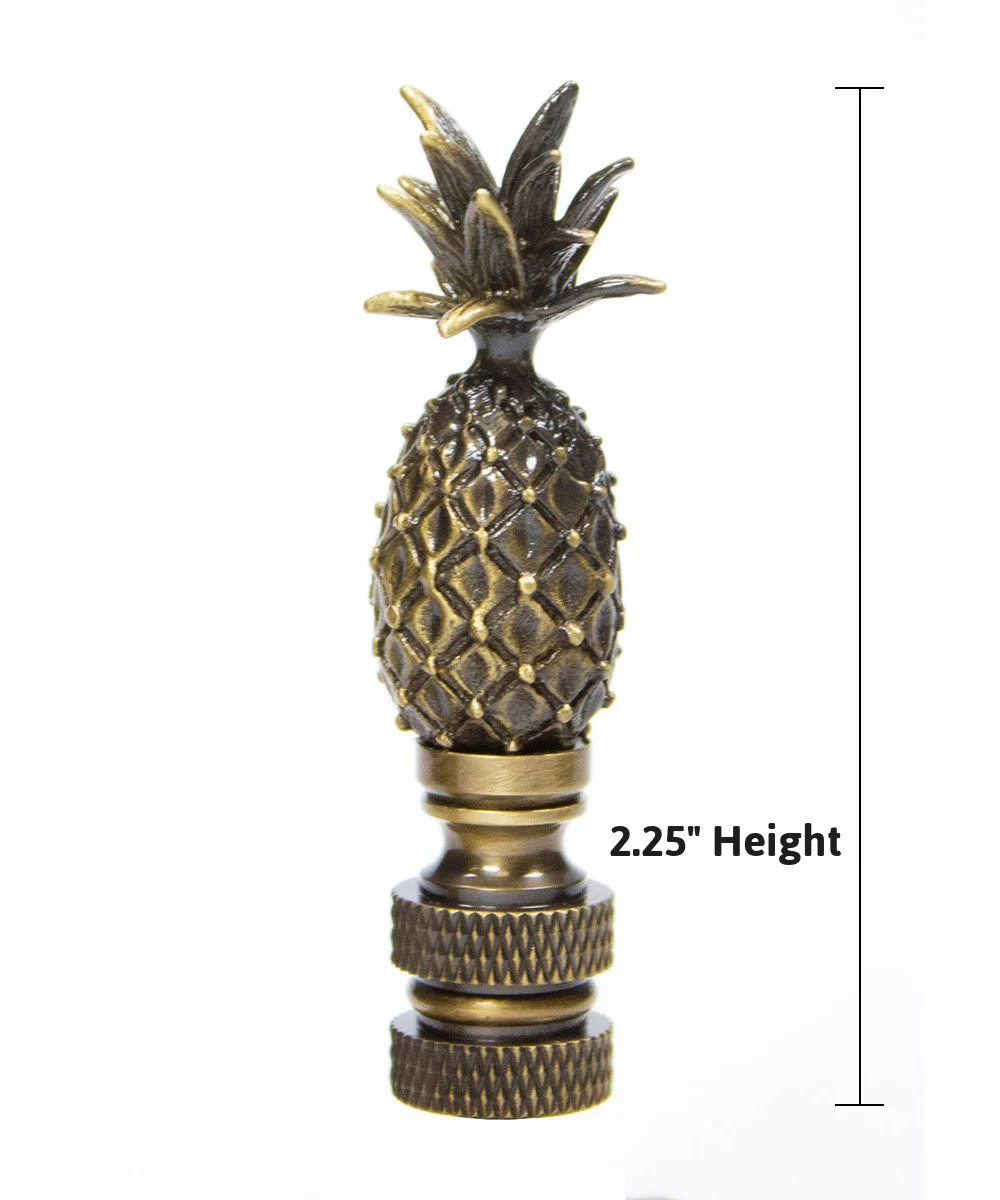 Tall Pineapple Ceiling Fan Pull, 2.5"h with 12" Antiqued Brass Chain - Image 3