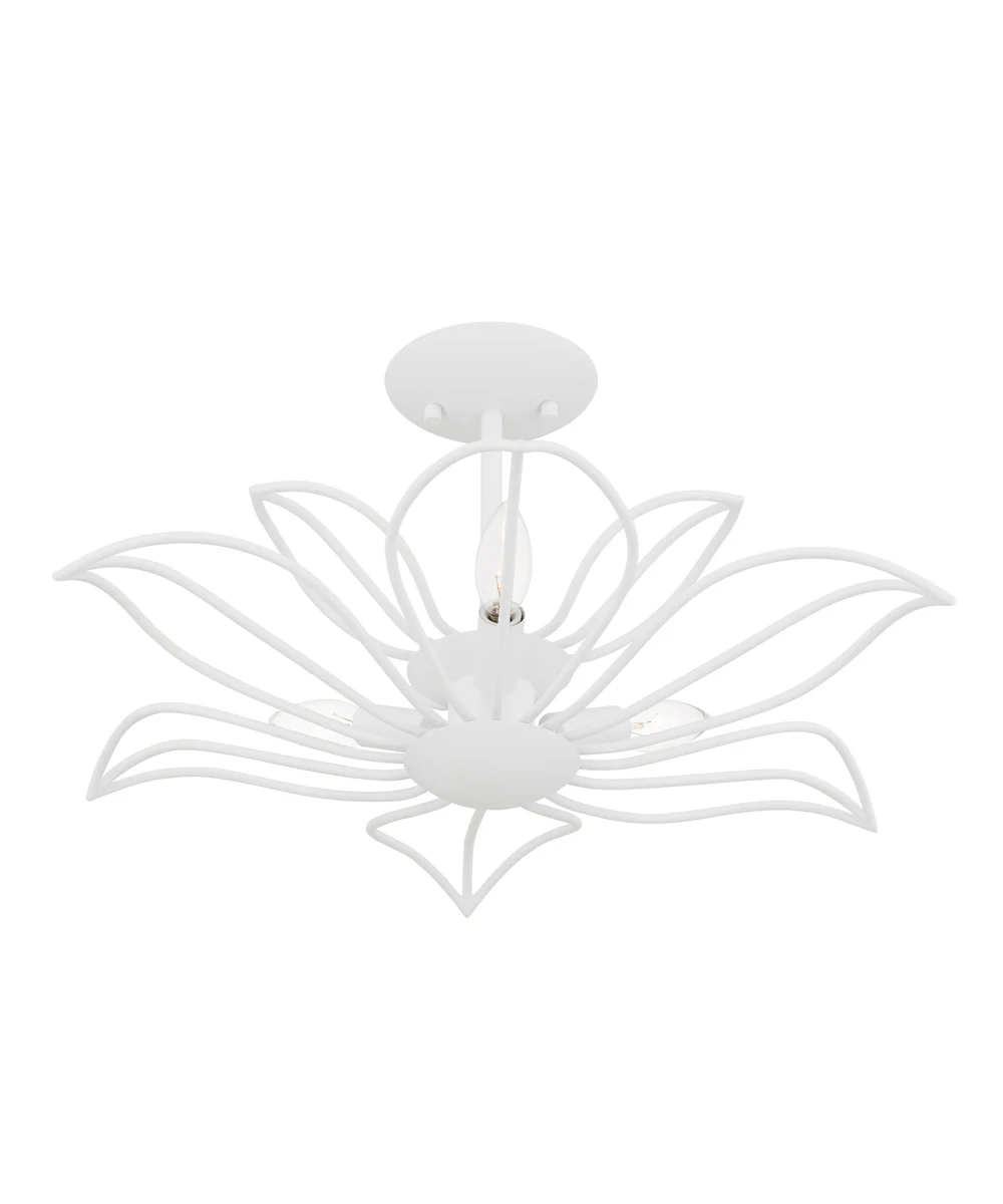 Tallulah Extra Large 3-light Semi Flush Mount Sand White - Image 4