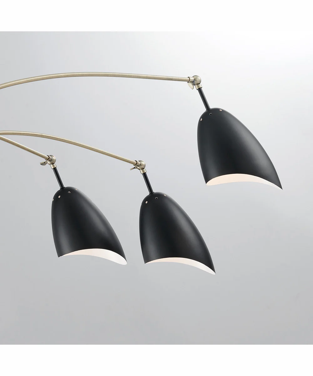 Tanko 1-Light 3-Light Arch Lamp Antique Brass/Black - Image 2