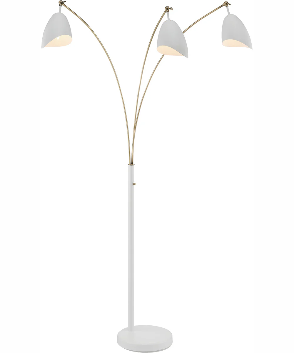 Tanko 1-Light 3-Light Arch Lamp Antique Brass/White