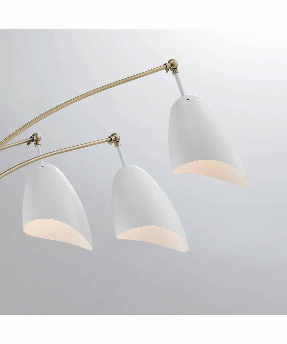 Tanko 1-Light 3-Light Arch Lamp Antique Brass/White - Image 2