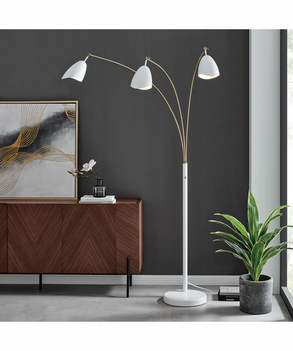 Tanko 1-Light 3-Light Arch Lamp Antique Brass/White - Image 3