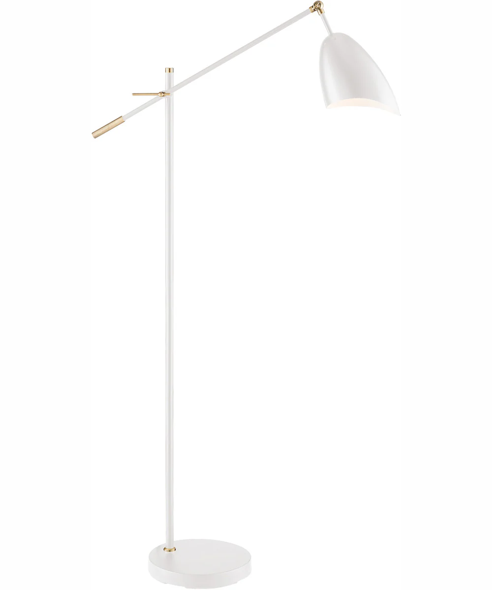 Tanko 1-Light Metal Floor Lamp Antique Brass/White