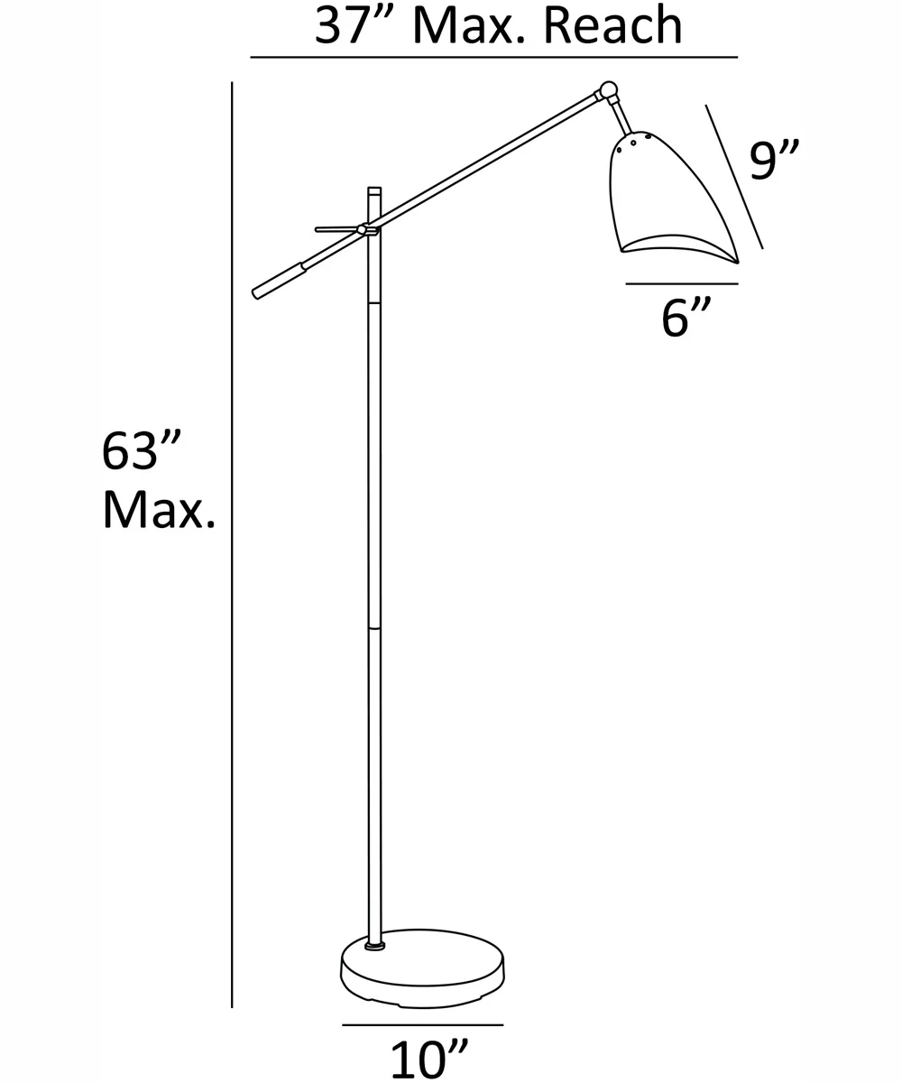 Tanko 1-Light Metal Floor Lamp Antique Brass/White - Image 4