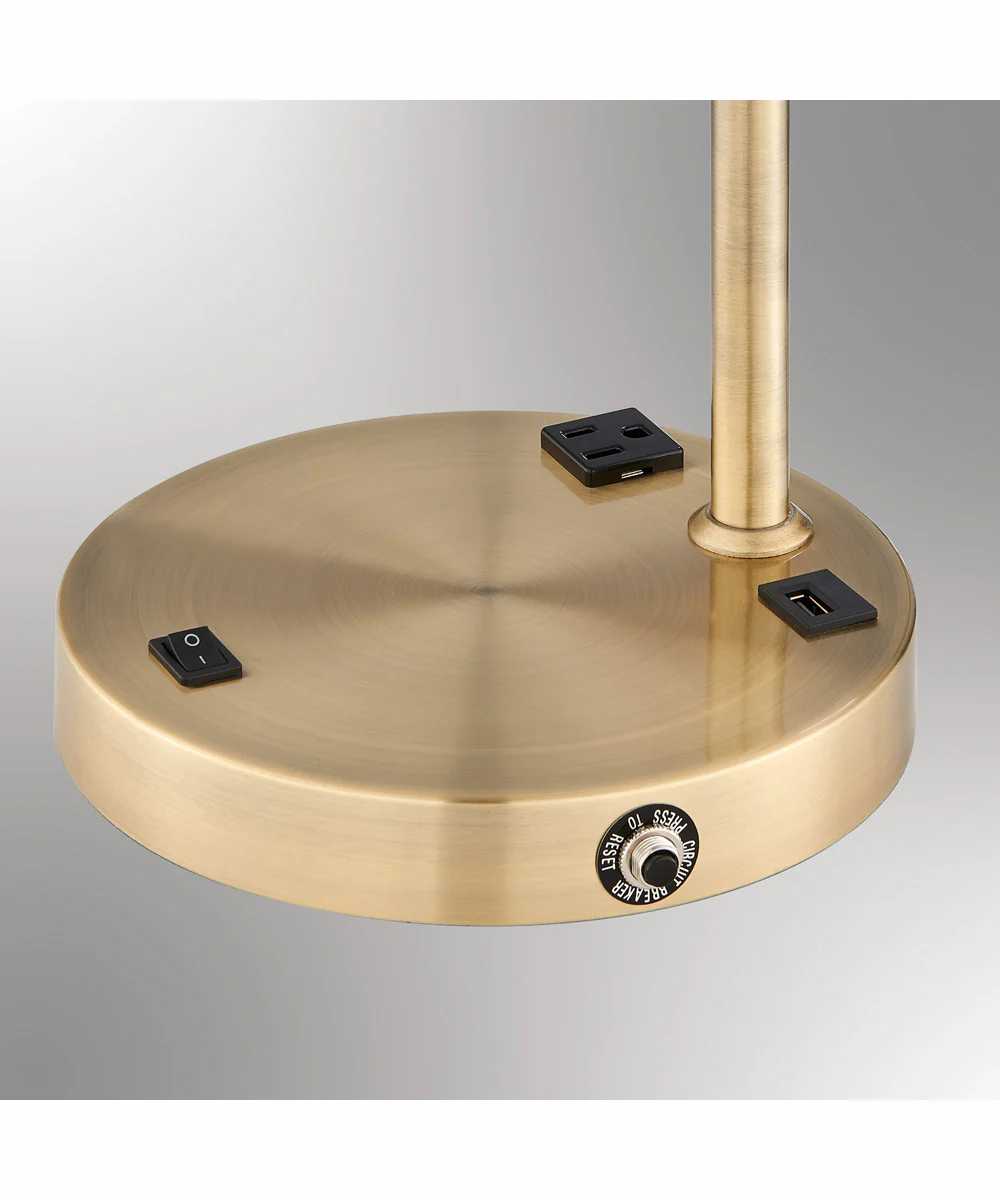 Tanko 1-Light Metal Table Lamp Ab With Usb Charging And Outlet - Image 2