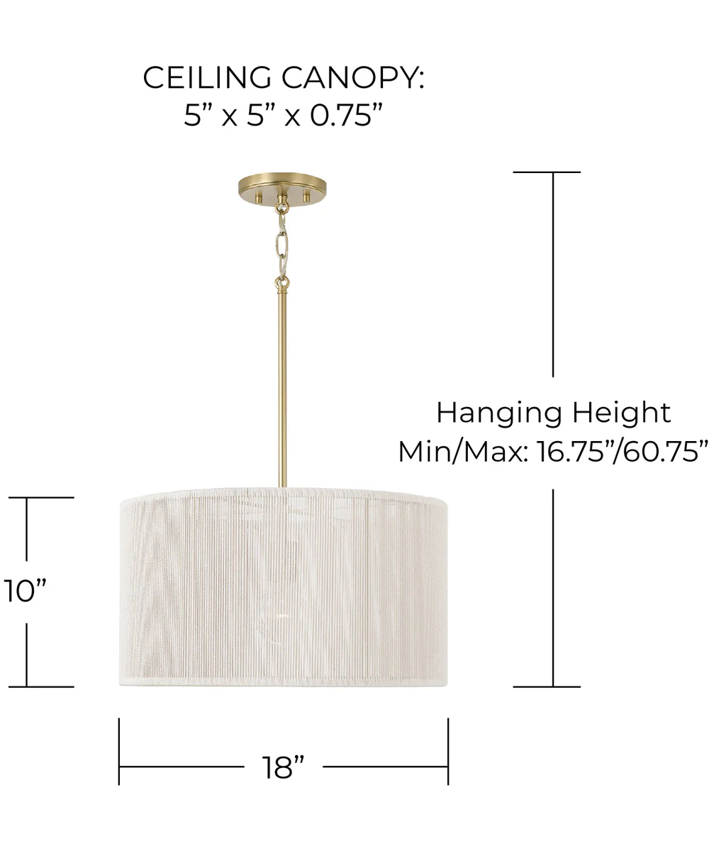 Tara 1-Light Pendant Matte Brass - Image 3