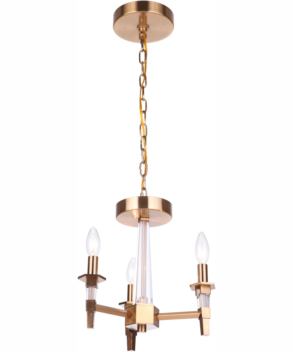 Tarryn 3-Light Convertible Semi Flush Satin Brass - Image 2