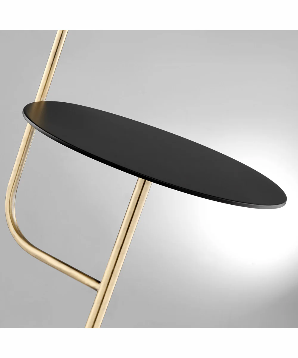 Tatum 1-Light Floor Lamp With Table Antique Brass/Black/Black Marble - Image 2