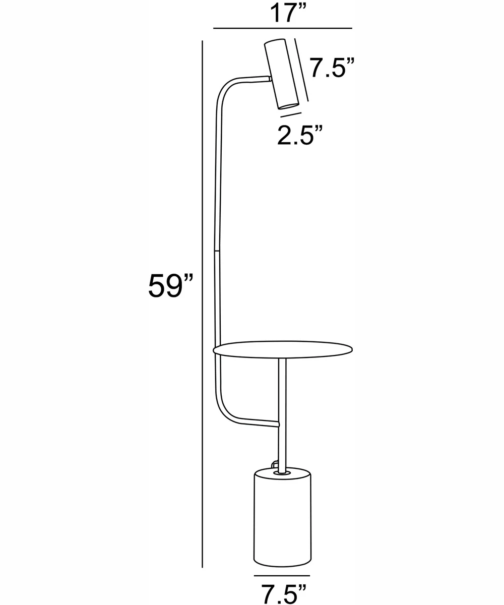 Tatum 1-Light Floor Lamp With Table Antique Brass/White Marble - Image 4