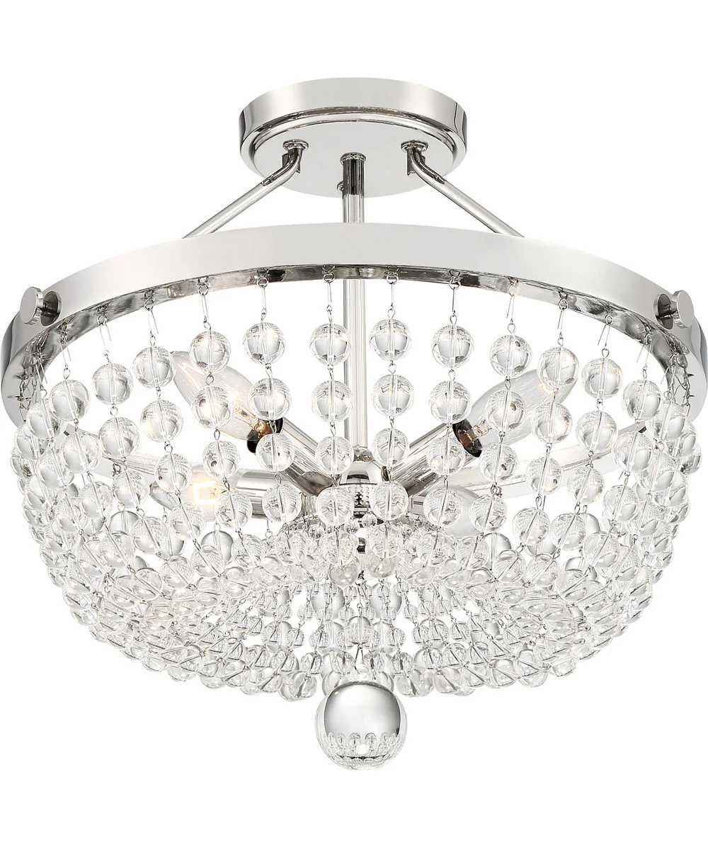 Teresa 4-light Semi Flush Mount Polished Nickel - Image 4