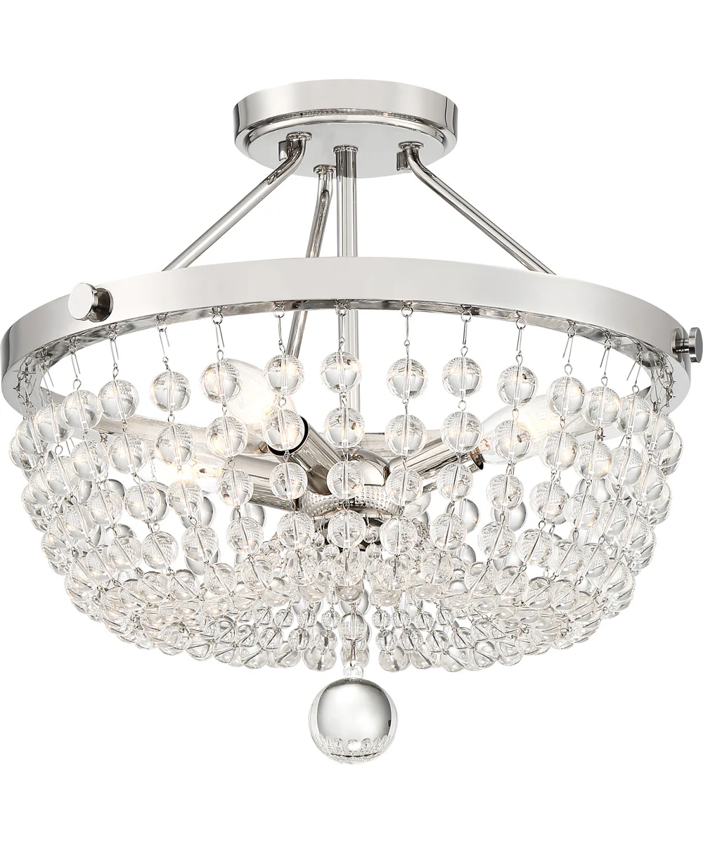Teresa 4-light Semi Flush Mount Polished Nickel - Image 5