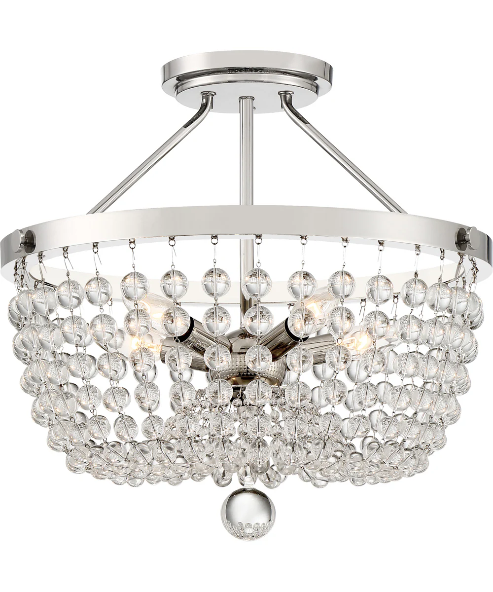 Teresa Large 5-light Semi Flush Mount Polished Nickel - Image 2