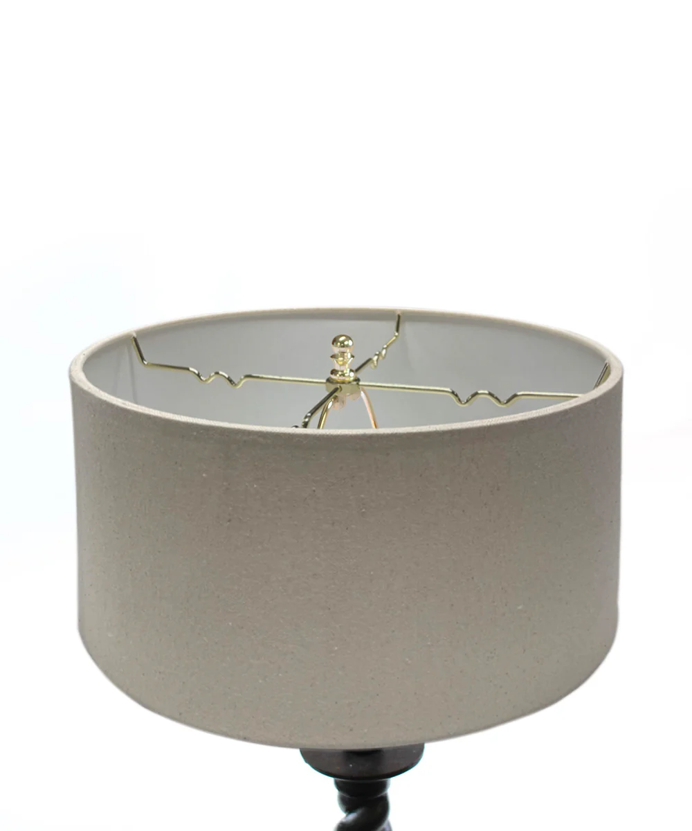 Textured Oatmeal Hardback Drum Lampshade 14"x14"x7" - Image 3