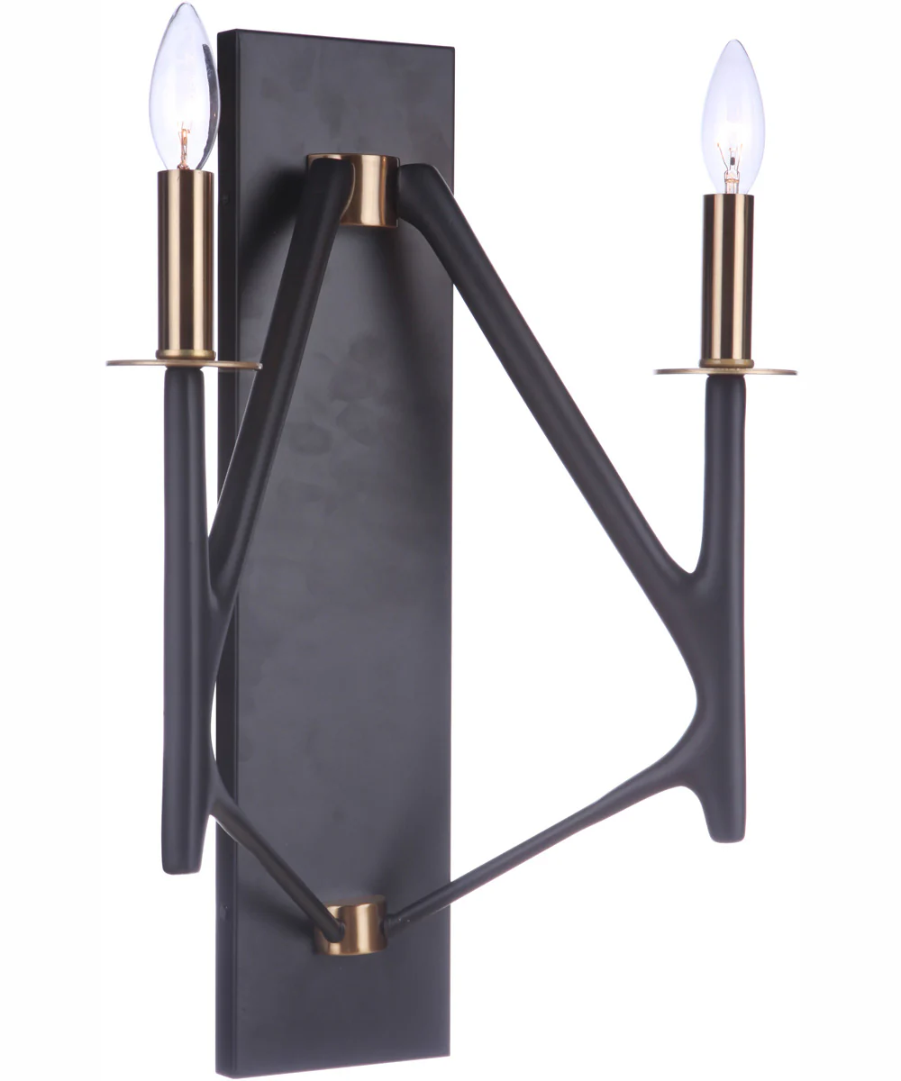 The Reserve 2-Light Wall Sconce Flat Black/Painted Nickel - Image 2