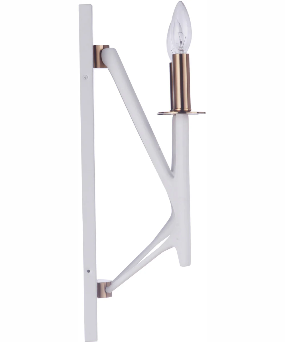 The Reserve 2-Light Wall Sconce Matte White / Satin Brass - Image 5