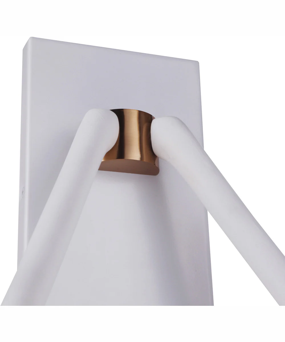 The Reserve 2-Light Wall Sconce Matte White / Satin Brass - Image 6