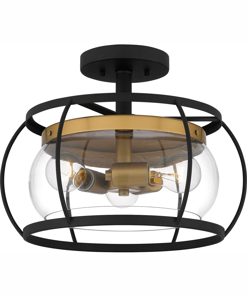 Thyme 3-light Semi Flush Mount Earth Black - Image 2
