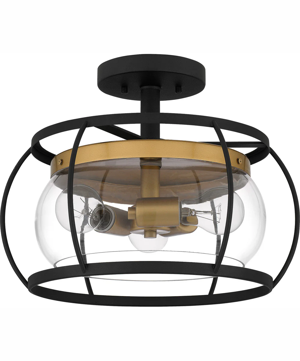 Thyme 3-light Semi Flush Mount Earth Black - Image 3