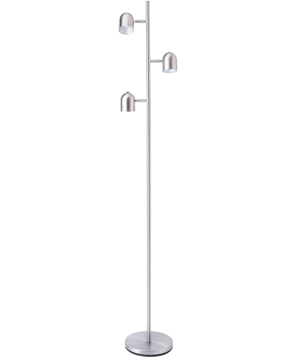 Tiara 3-Light Led 3-Light Floor Lamp Brushed Nickel