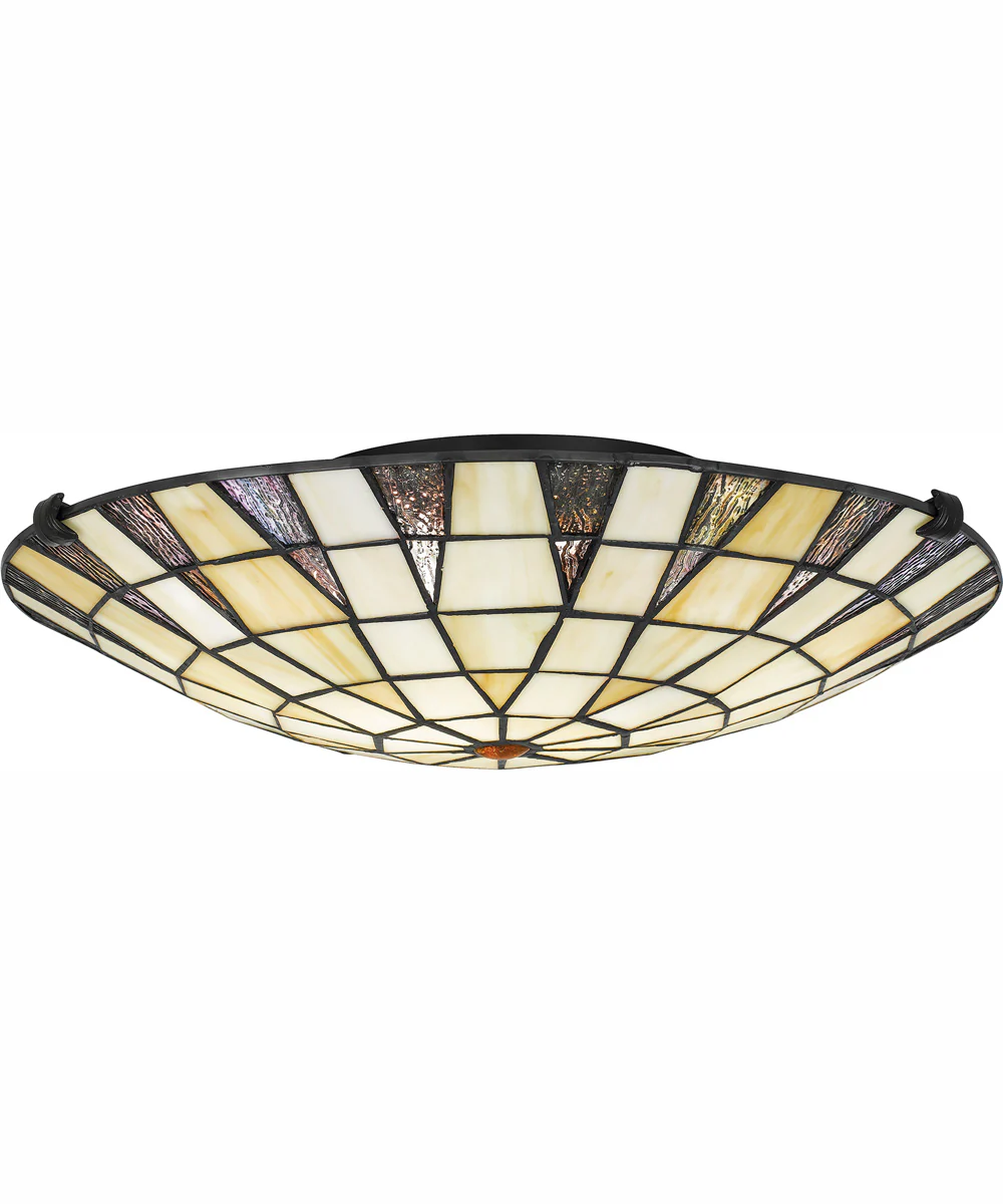 Tiffany Large 2-light Flush Mount Matte Black - Image 2