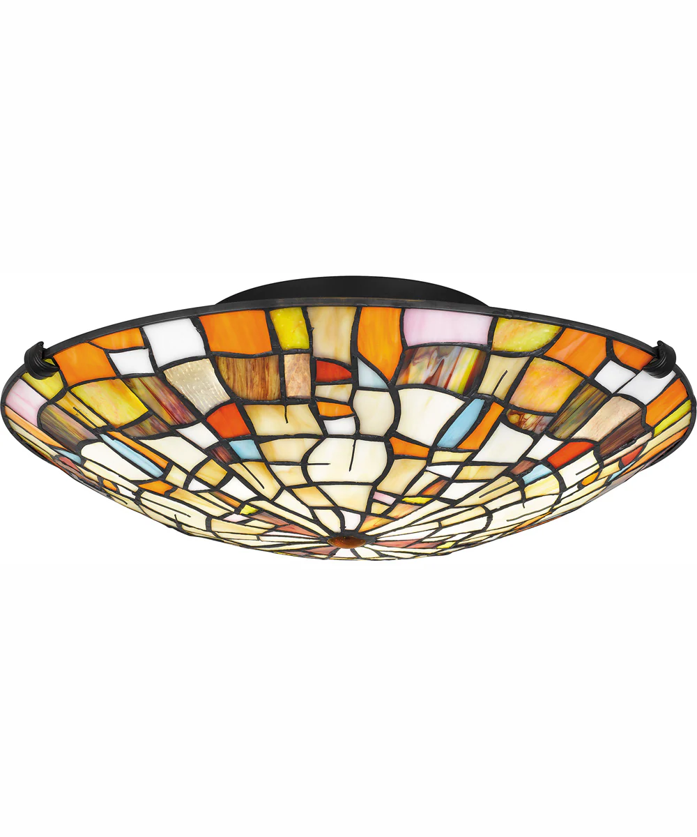 Tiffany Large 2-light Flush Mount Matte Black